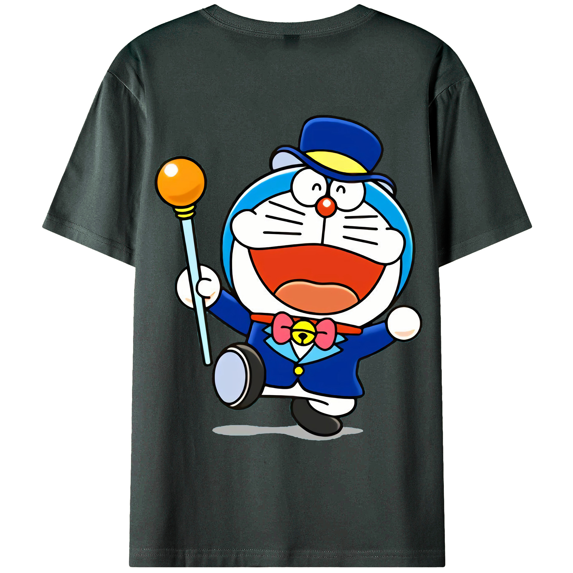 （画像用） ドラえもん Doraemon 綿100％ メンズ半袖Tシャツ（バックプリント） 通気性